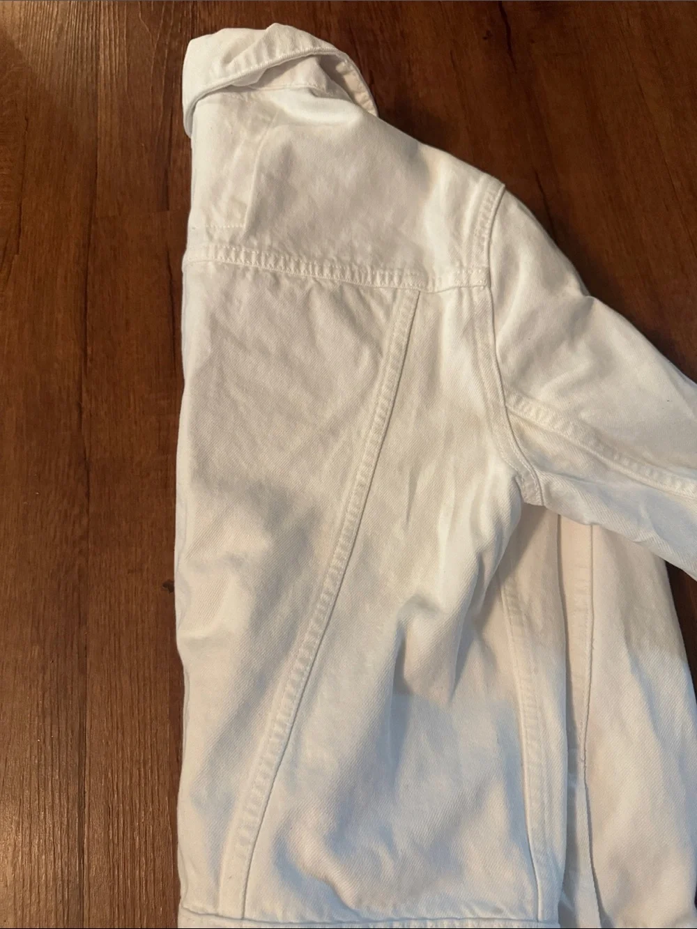Michael Kors White Denim Jacket with Gold-Tone Buttons